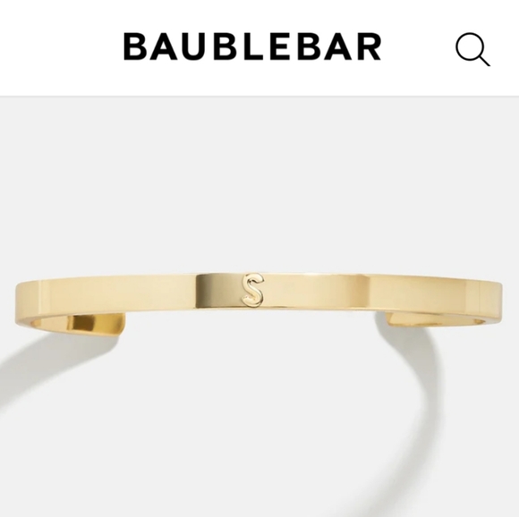 BaubleBar Gold Plated Initial S Cuff Bracelet - Picture 8 of 11
